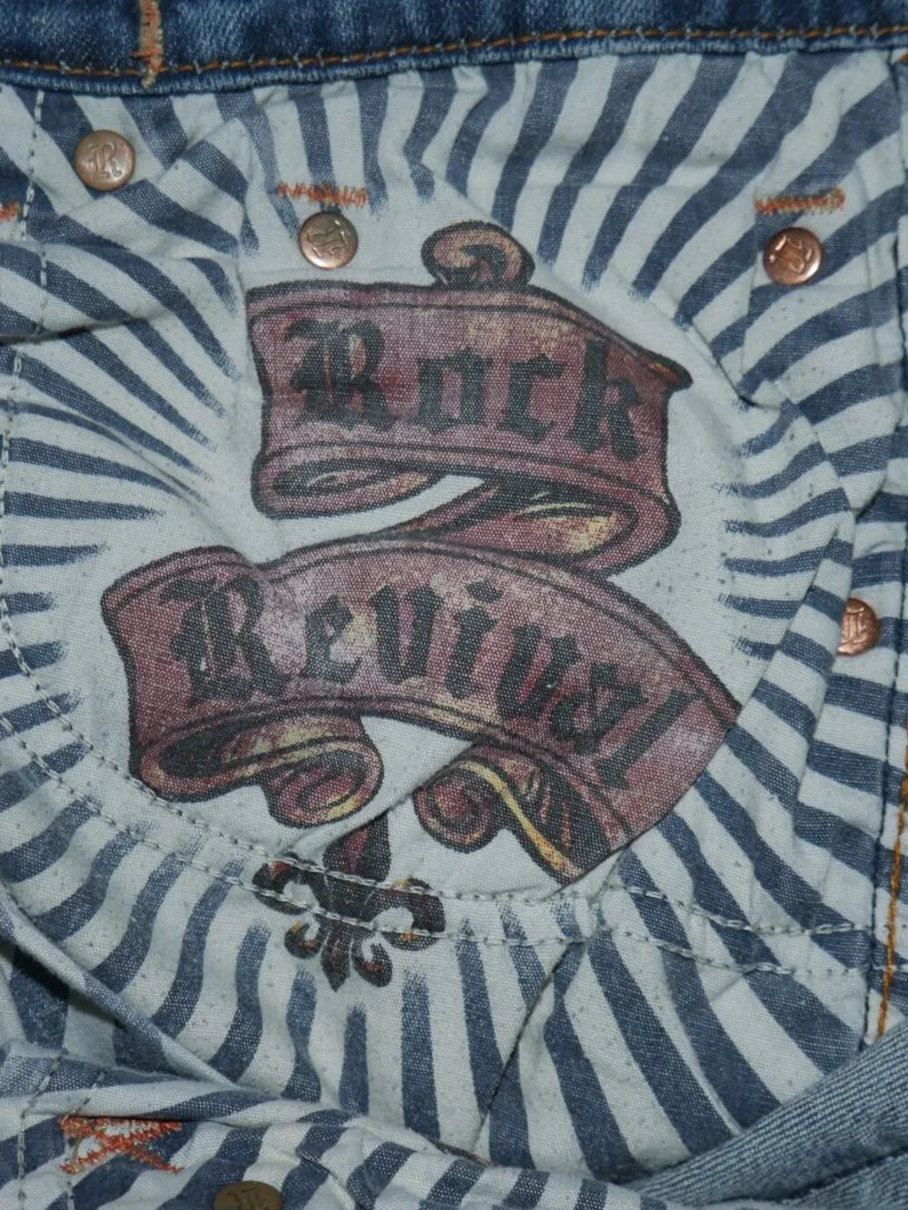 Rock Revival Odell Relaxed Fit Jeans Men 38x34 Dark Wash Thick Stitched EUC